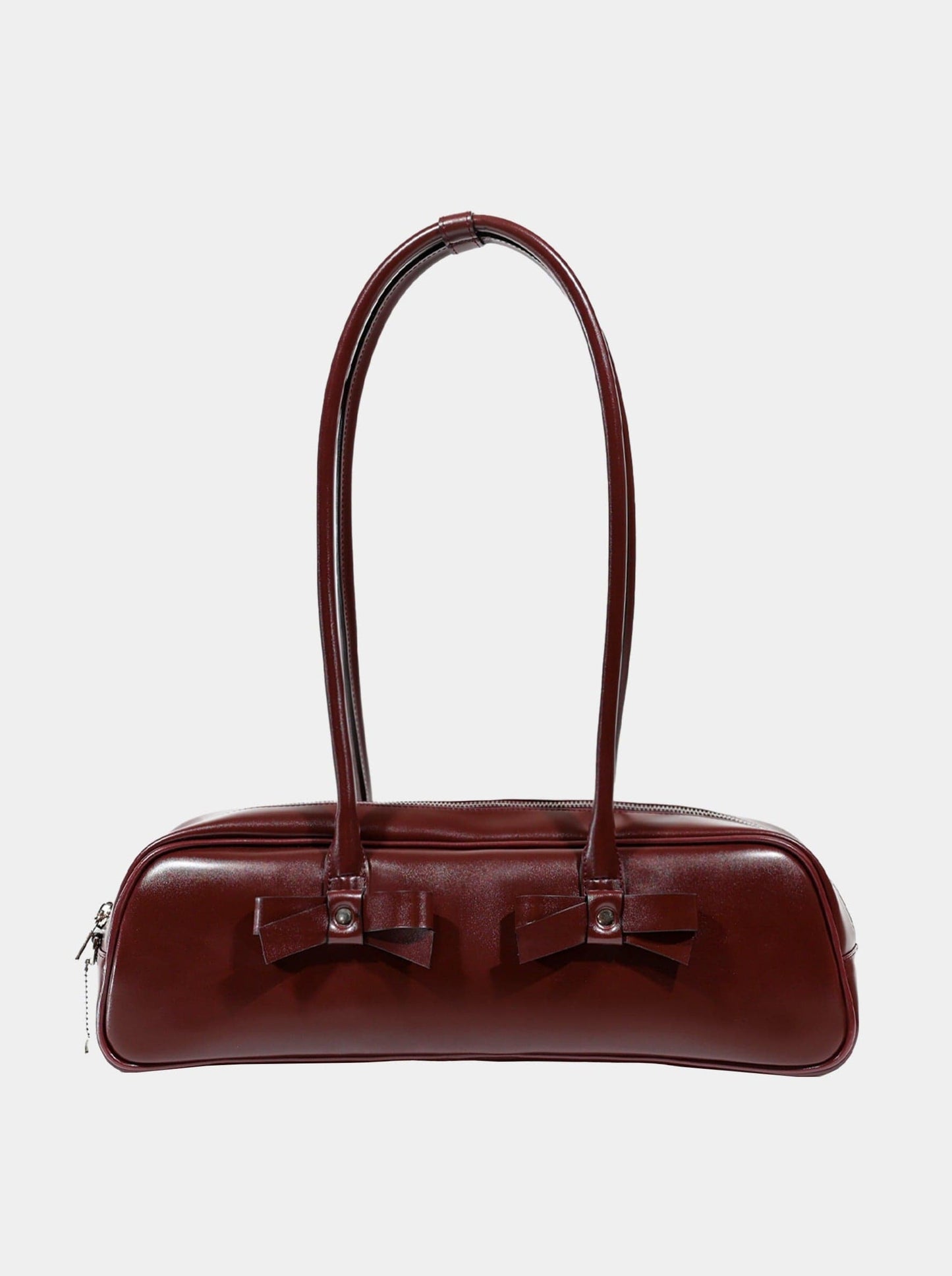 RIBBON BAGUETTE BAG BURGUNDY-SAENGIN STUDIOS-APOC STORE