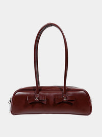 RIBBON BAGUETTE BAG BURGUNDY-SAENGIN STUDIOS-APOC STORE