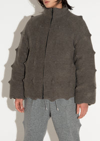 Spiky Padded Jacket Olive-Woojun Jang-APOC STORE