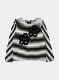FLOWER LACE STRIPE LONG SELLEVE-SAENGIN STUDIOS-APOC STORE