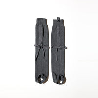 LACE RIBBON LEG WARMER GRAY-SAENGIN STUDIOS-APOC STORE