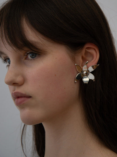 SMALL ESTELLE EARRINGS SILVER-EYLAND-APOC STORE