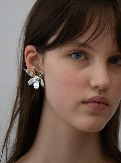SMALL ESTELLE EARRINGS SILVER-EYLAND-APOC STORE