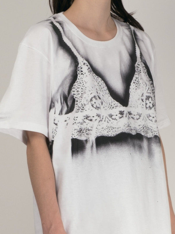 Bra T-shirt white-Kenza Iatrides-APOC STORE