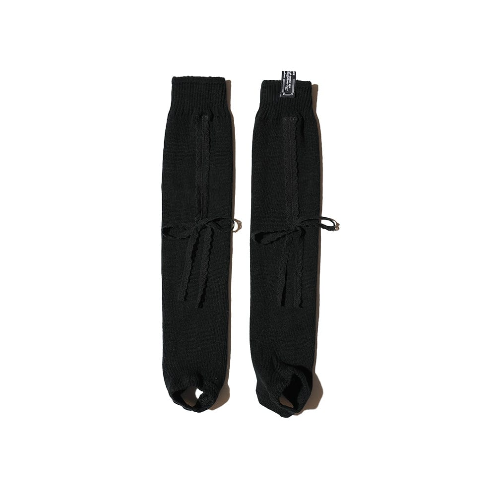 LACE RIBBON LEG WARMER BLACK-SAENGIN STUDIOS-APOC STORE