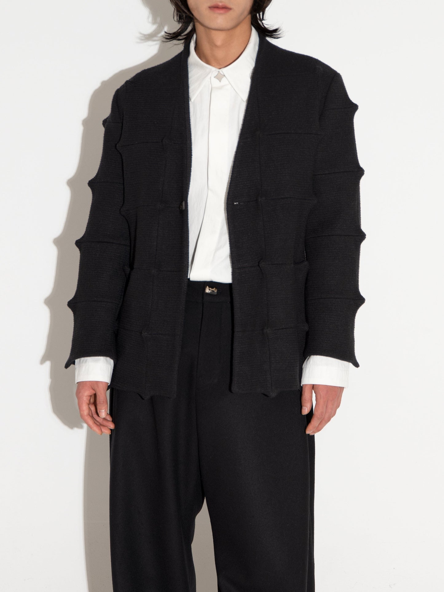 Spiked Jacket Black-Woojun Jang-APOC STORE