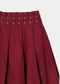 EYELET BALLOON SKIRT WINE-SAENGIN STUDIOS-APOC STORE