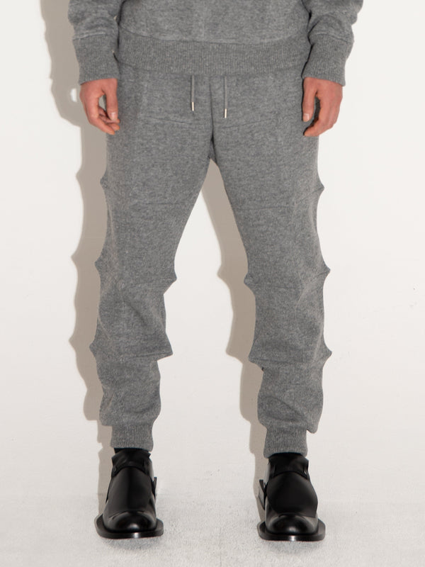 Spiked Jogger Trousers Grey-Woojun Jang-APOC STORE