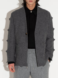 Spiked Jacket Grey-Woojun Jang-APOC STORE