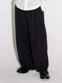 Wide-leg Trousers Black-Woojun Jang-APOC STORE