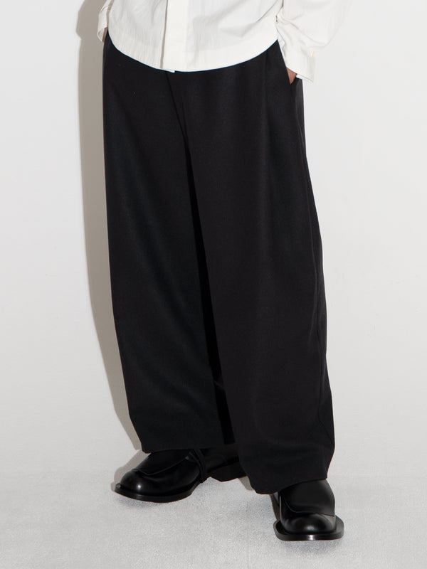 Wide-leg Trousers Black-Woojun Jang-APOC STORE