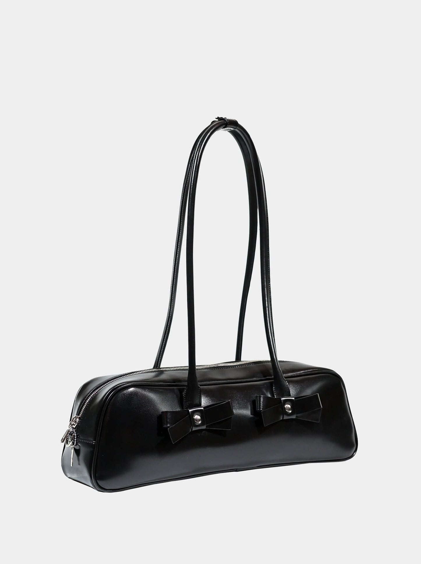 RIBBON BAGUETTE BAG BLACK-SAENGIN STUDIOS-APOC STORE