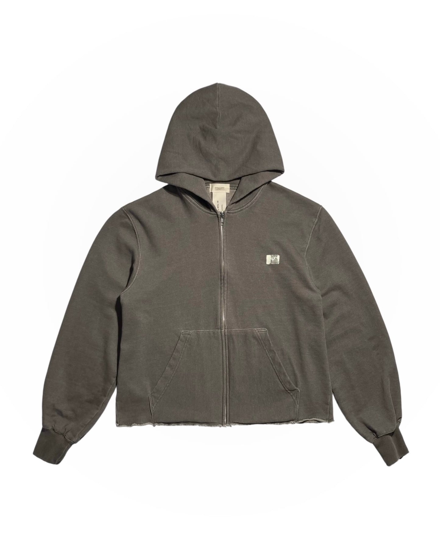 Cut off Hoodie Zip-up (Gray)-EGNARTS-APOC STORE