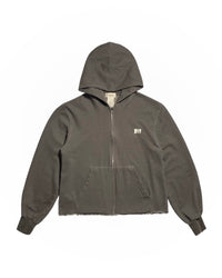 Cut off Hoodie Zip-up (Gray)-EGNARTS-APOC STORE