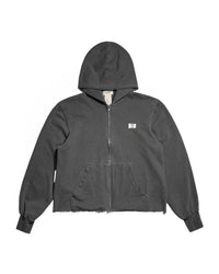 Cut off Hoodie Zip-up (Charcoal)-EGNARTS-APOC STORE