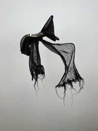 KNITTED BOW HAIR CLIP BLACK-Lou de Bètoly-APOC STORE