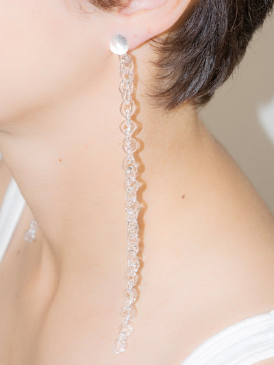 Thin Chain Earrings Transparent-Clara Schweers-APOC STORE