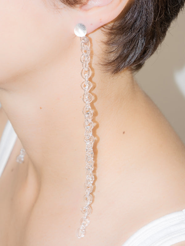 Thin Chain Earrings Transparent-Clara Schweers-APOC STORE