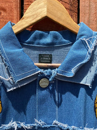 Moto Devil: Handmade Chainstitch Deconstructed Denim Jacket-Jetpack Hom(m)e-APOC STORE