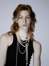 Silver Multilayered Pearl Necklace-TRINITE Studio-APOC STORE