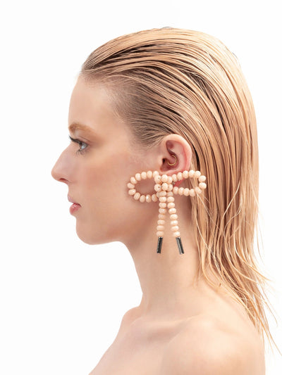 Lady Ribbon Earrings - Jade Off White-1CONCEPT-APOC STORE