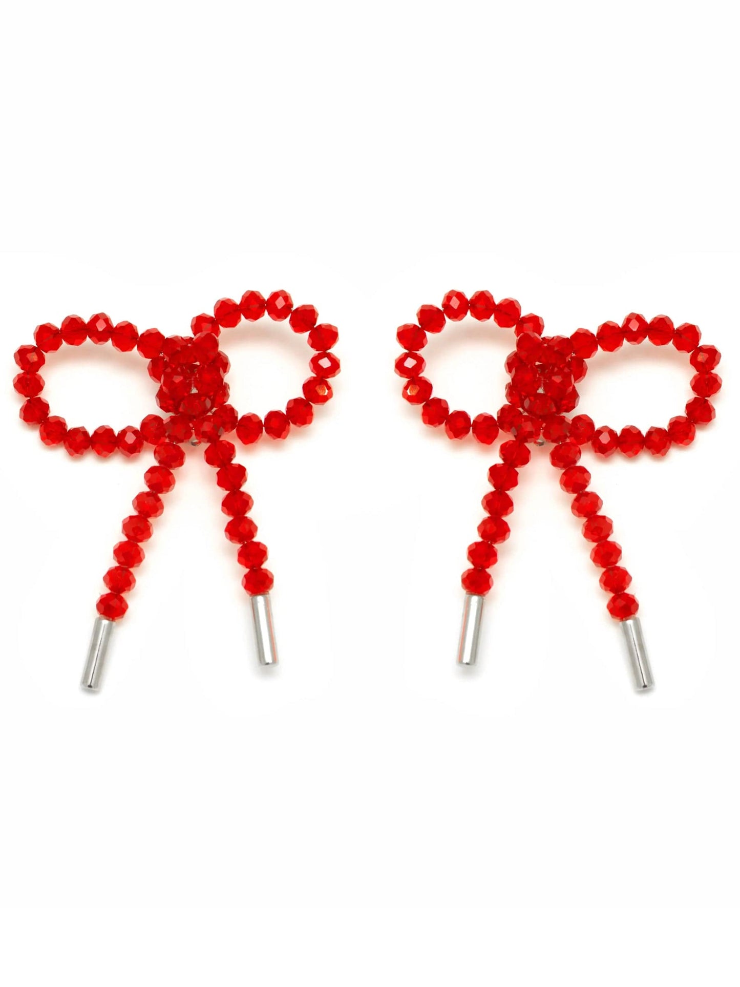 Lady Ribbon Earrings - Translucent Red-1CONCEPT-APOC STORE