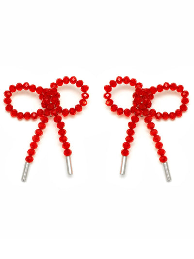 Lady Ribbon Earrings - Translucent Red-1CONCEPT-APOC STORE