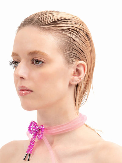 Lady Ribbon Choker - Pink-1CONCEPT-APOC STORE