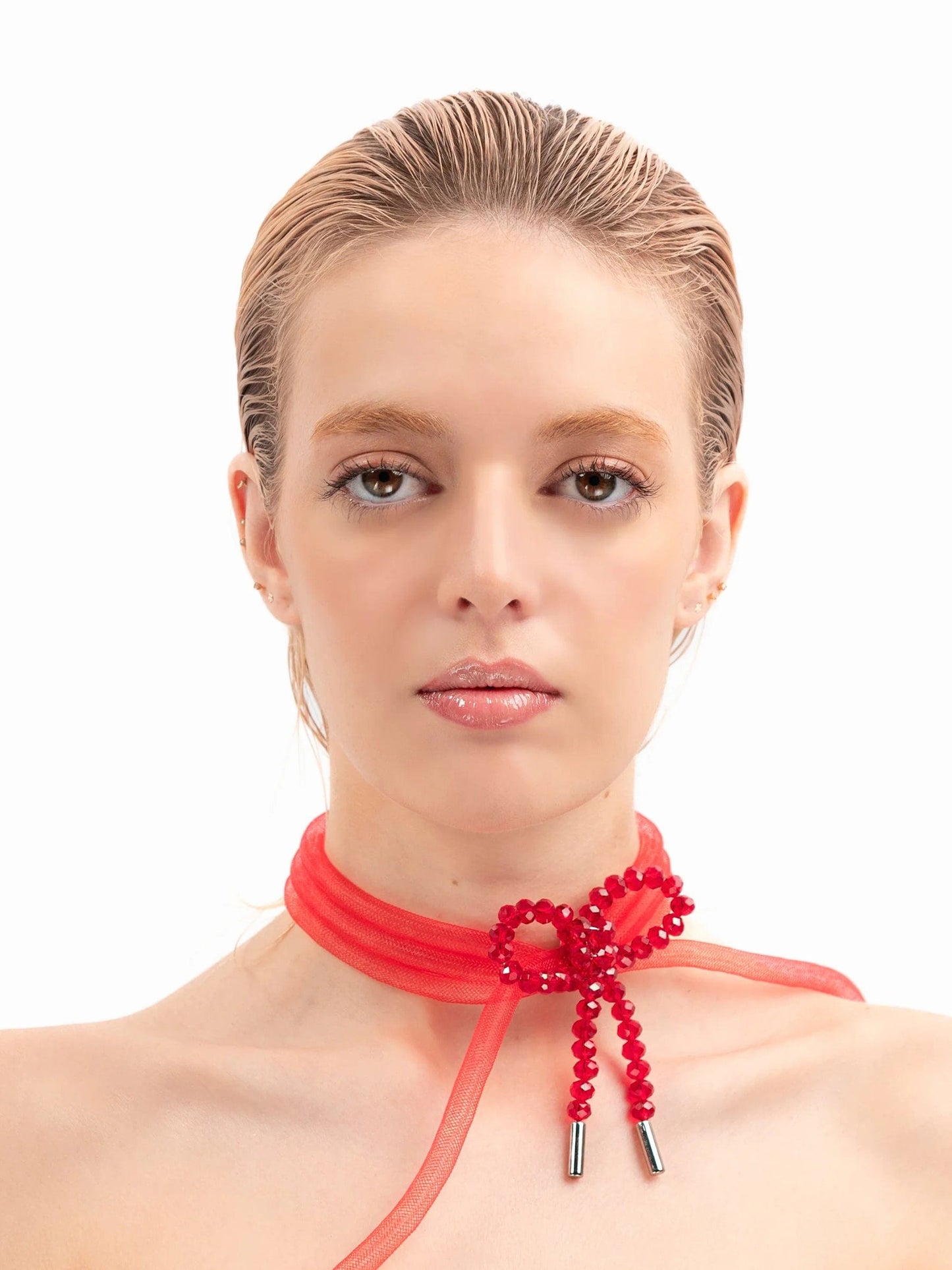Lady Ribbon Choker - Red-1CONCEPT-APOC STORE