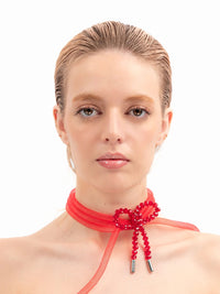 Lady Ribbon Choker - Red-1CONCEPT-APOC STORE