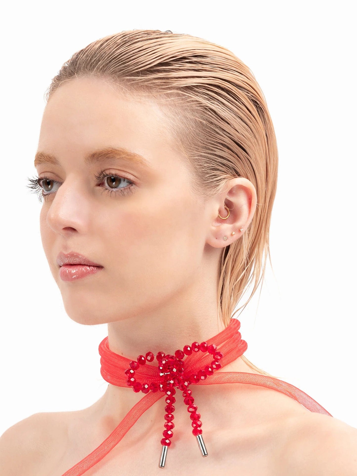 Lady Ribbon Choker - Red-1CONCEPT-APOC STORE