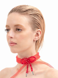 Lady Ribbon Choker - Red-1CONCEPT-APOC STORE
