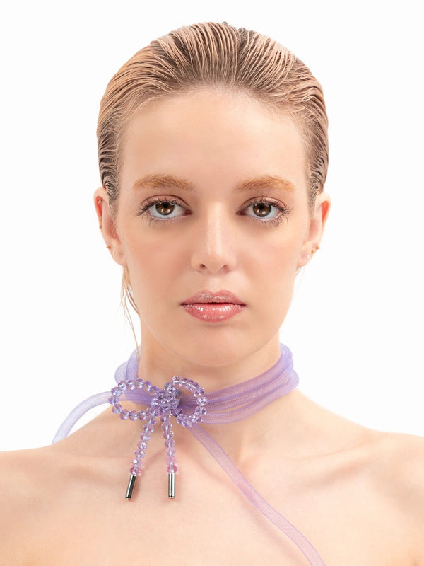 Lady Ribbon Choker - Lilac-1CONCEPT-APOC STORE