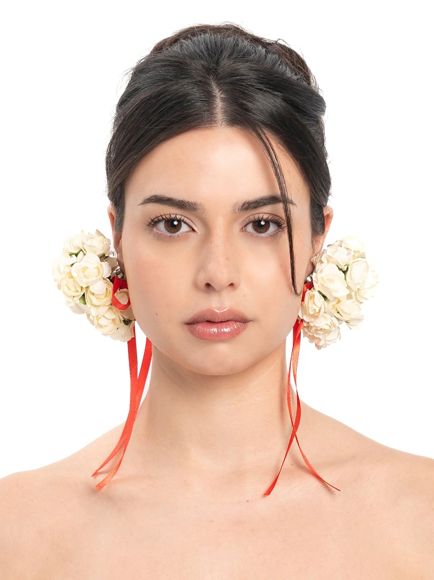Wedding Bouquet Earrings - White-1CONCEPT-APOC STORE