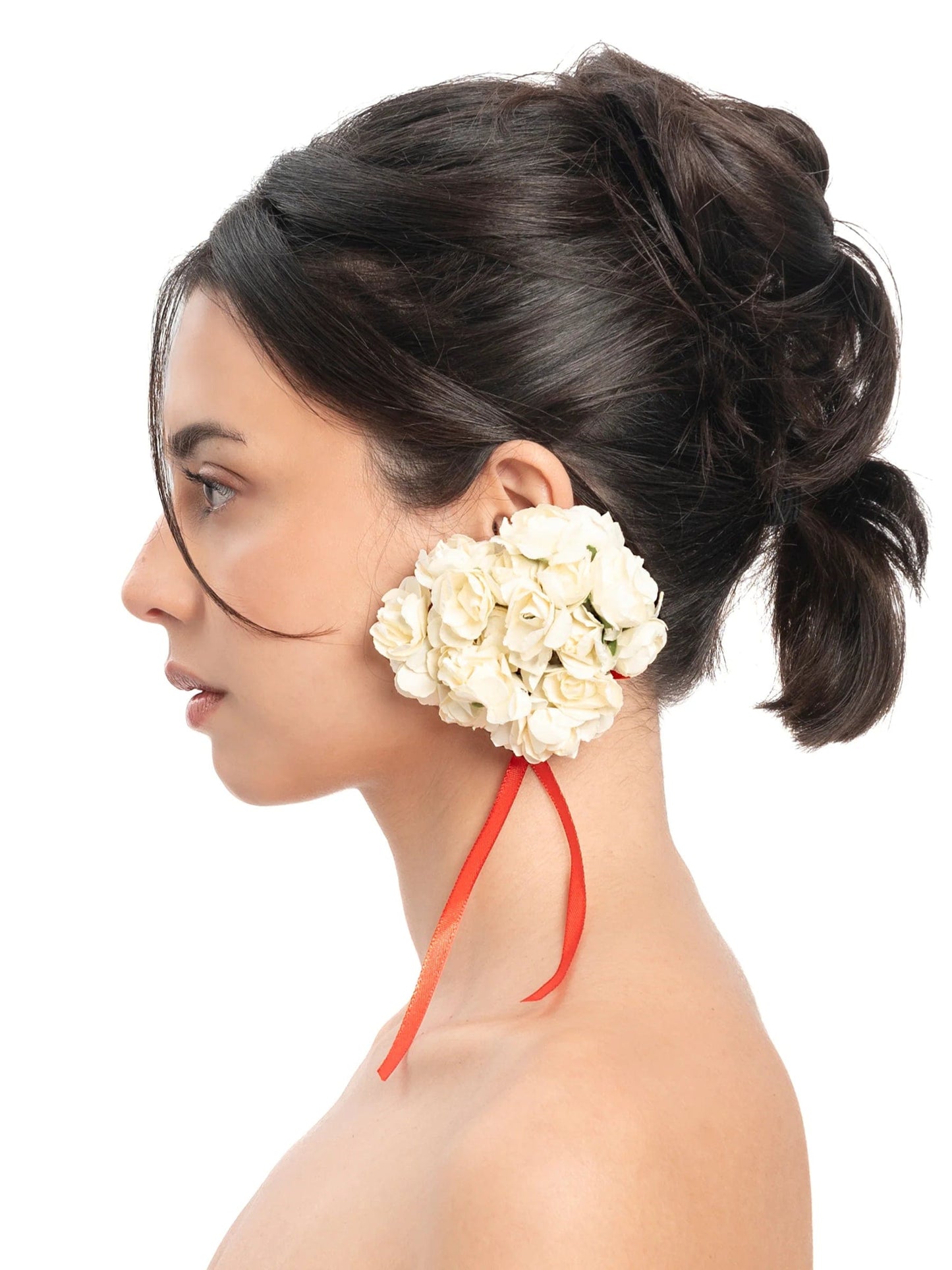 Wedding Bouquet Earrings - White-1CONCEPT-APOC STORE