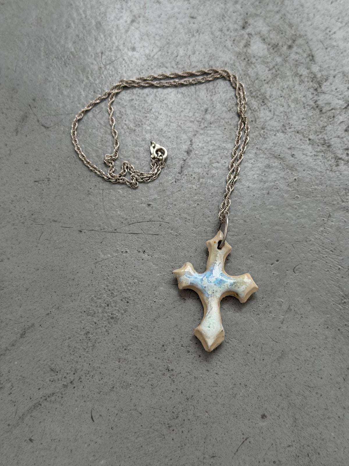 Ceramic Pendant Cross-Crystal-APOC STORE