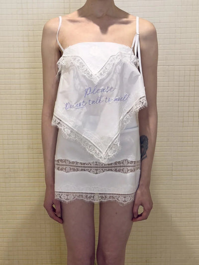 Cotton-lace Apron/Top with embroidery