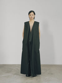 Black Cotton Wrap Sleeveless Dress-arc us arkus-APOC STORE
