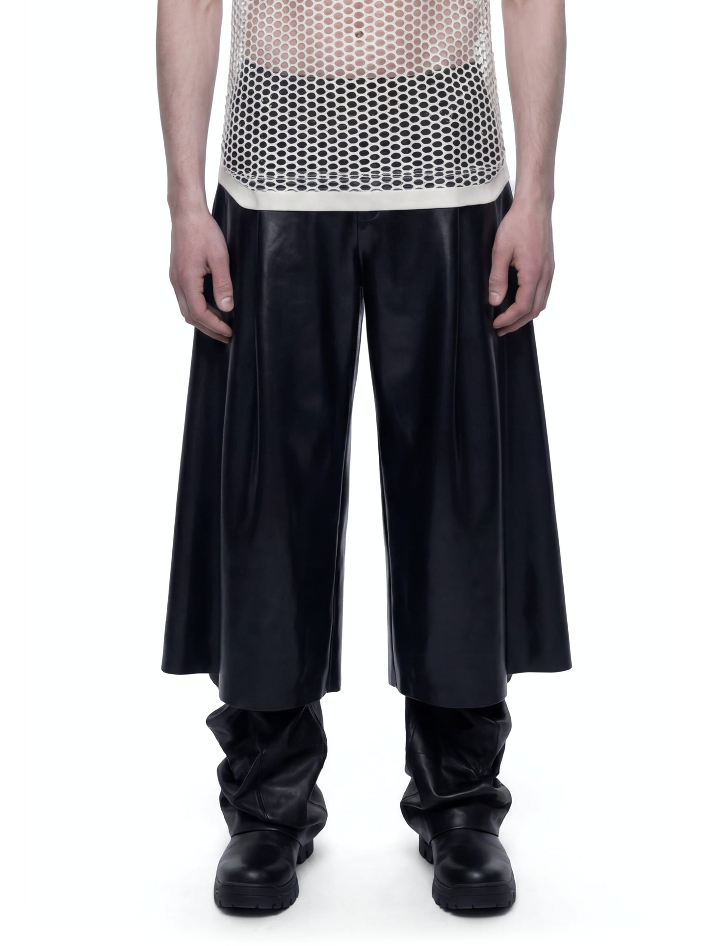 Latex Pleated Trousers-harri-APOC STORE