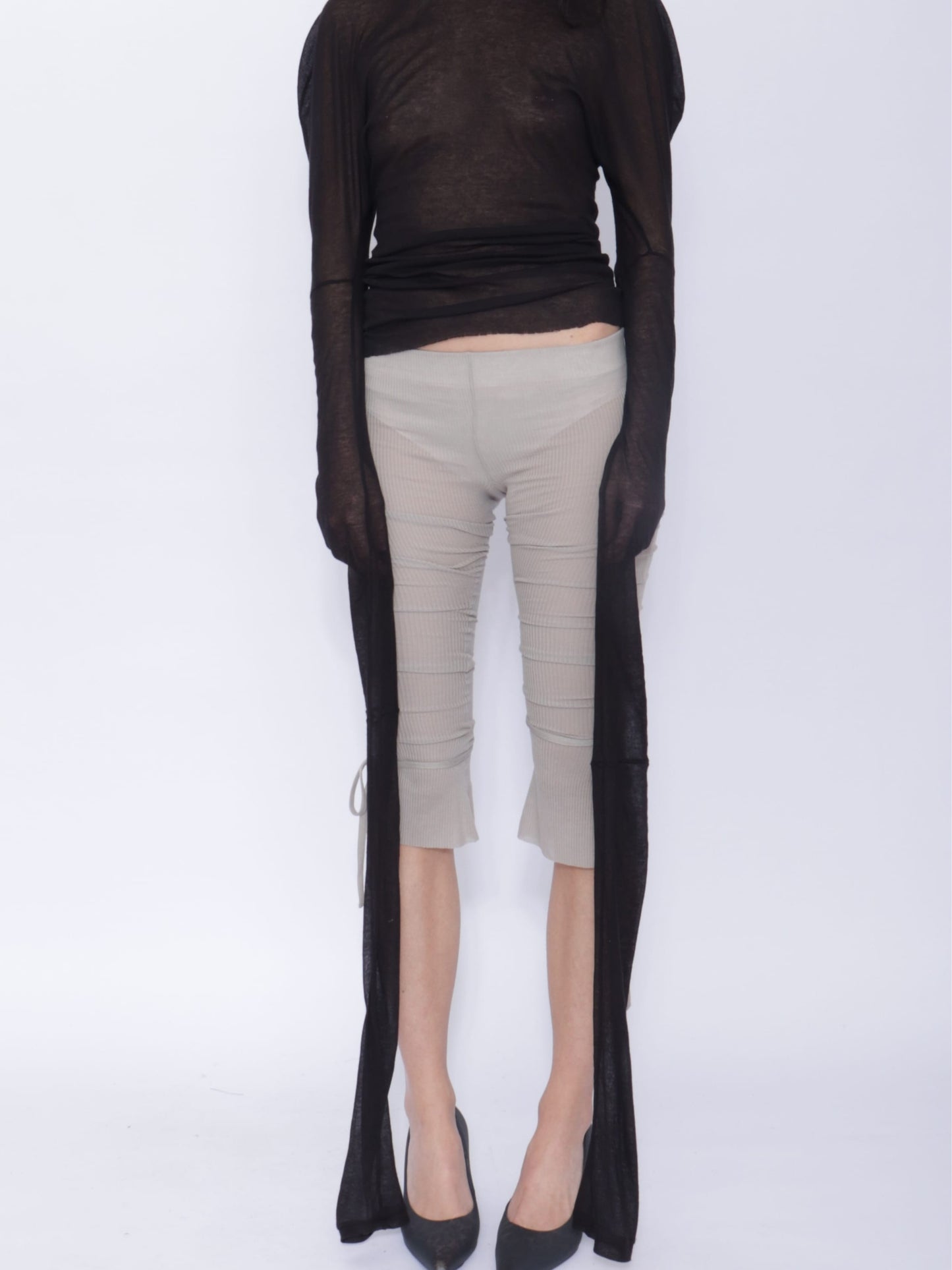 Tora Draped Long Sleeve Top: Black-BJERSBORN-APOC STORE