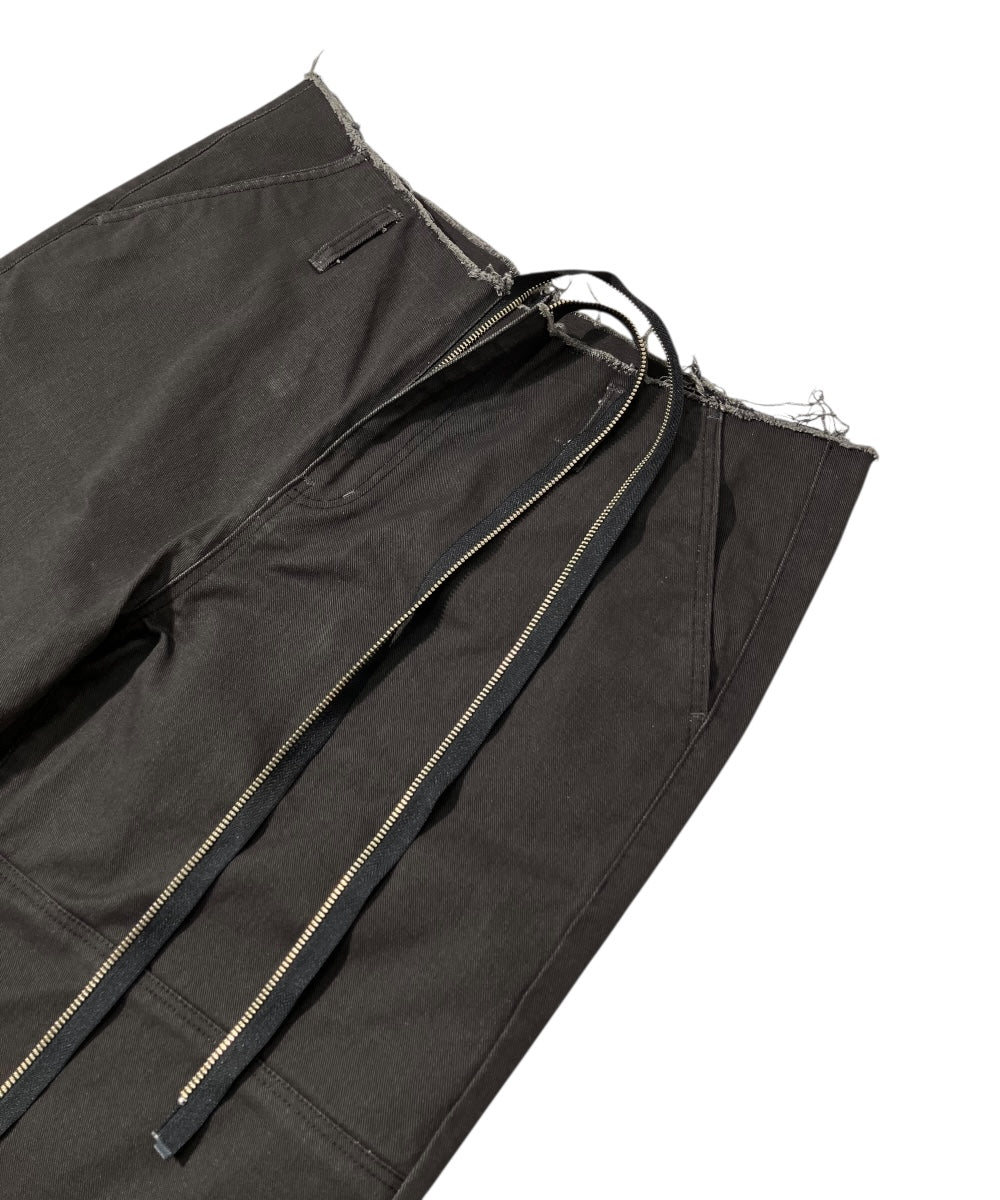 EXTENDED ZIP FLARE PANTS CHARCOAL-EGNARTS-APOC STORE