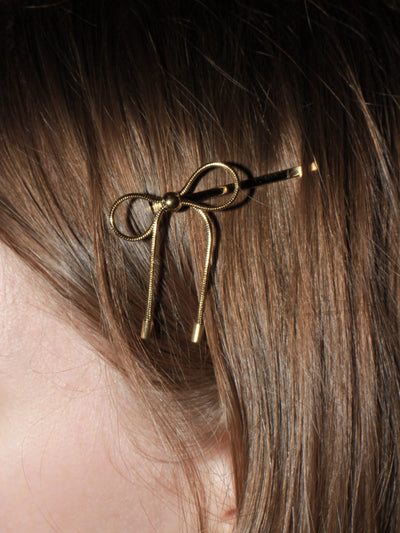 Bow hairpin gold-Marland Backus-APOC STORE