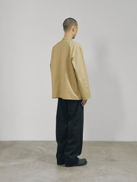 Khaki Cotton Twill Snap-Front Jacket-arc us arkus-APOC STORE