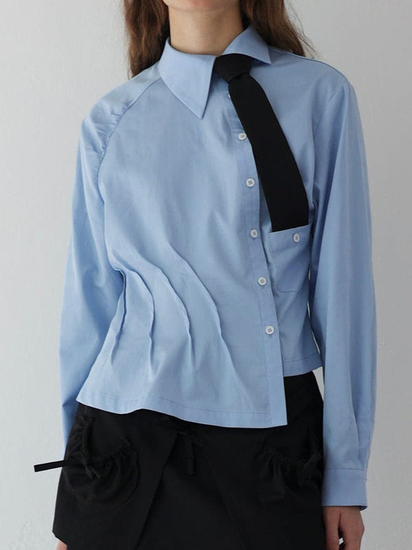 Twist Shirt - Blue-Julye Han-APOC STORE