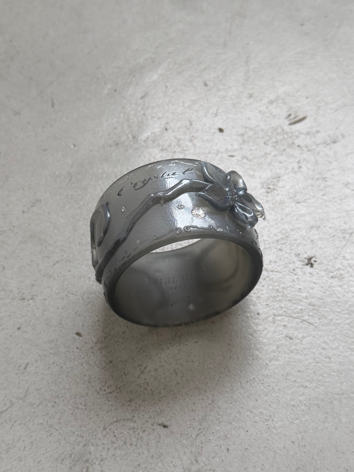 Flower Bangle - Foggy Obsidian-Crystal Toybox-APOC STORE