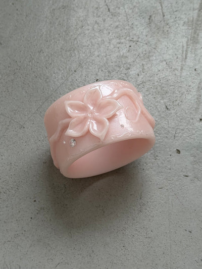 Flower Bangle - Rose Blush