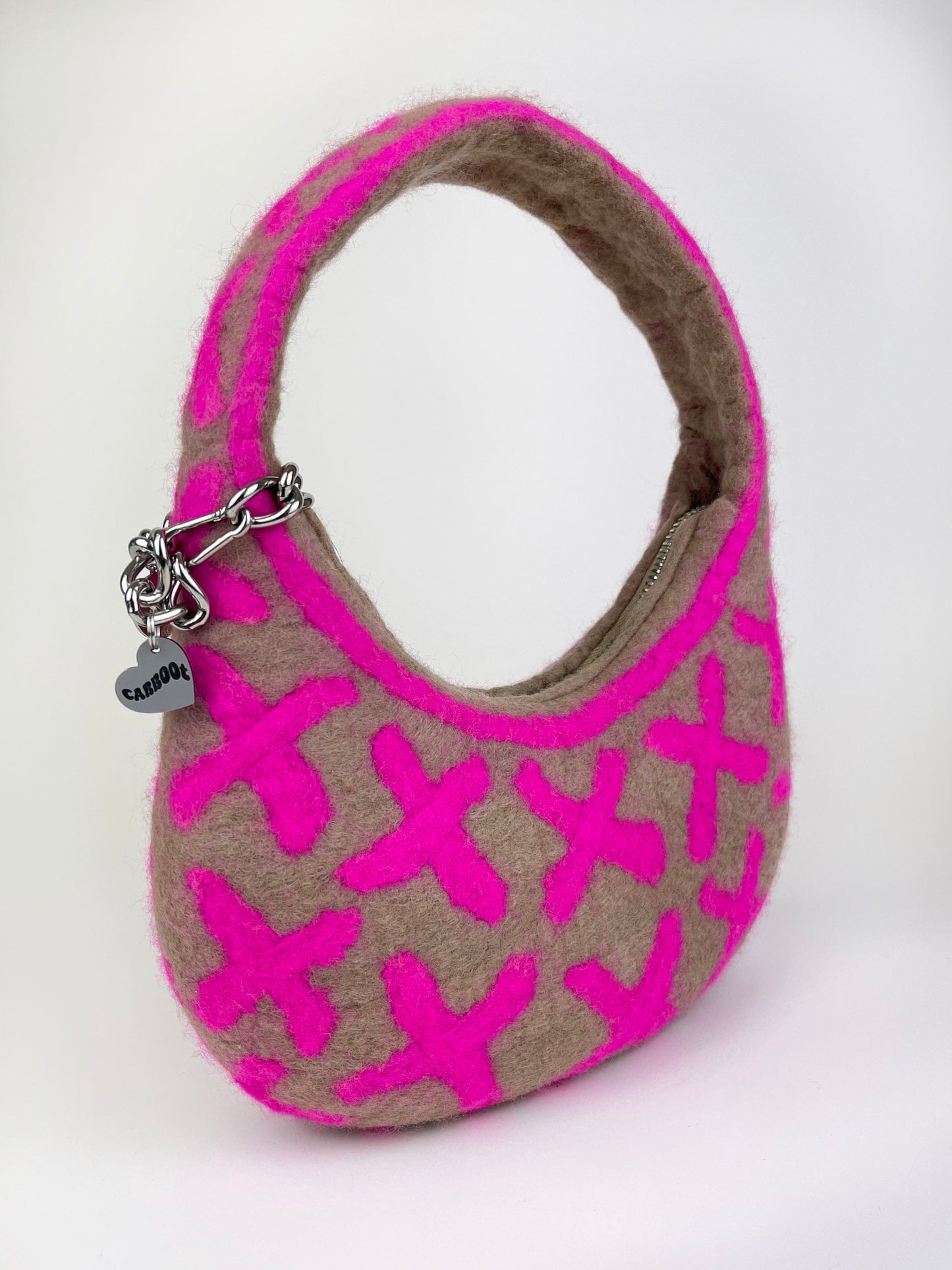 1 of 1 Saddle Bag - Beige / Fuchsia-Carboot-APOC STORE