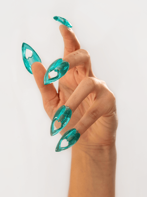 Love Nails Blue Set of 14-Texto Dallas-APOC STORE