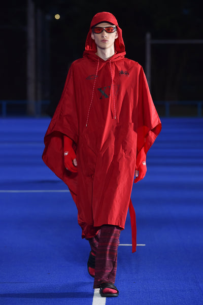 SUPPORTER PONCHO COAT RED-Cognomen-APOC STORE