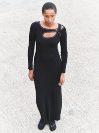 Score Knit Maxi Dress Black-René Scheibenbauer-APOC STORE